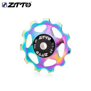 ZTTO MTB 자전거 뒷 변속기 자키 휠 스틸 베어링 풀리 11T 13T 보라색 CNC 도로 가이드 롤러 아이들러 4mm