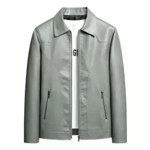 슬램덩크 남성용 캐주얼 가을 가죽 방풍 점퍼 자켓 항공 코트 스탠드넥 발열 터틀넥 PU가죽 HO3