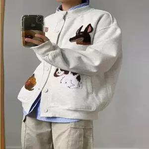 슬램덩크 남친 캐주얼 야구 점퍼 캐릭터 항공 슬림핏 타월 자수 맨투맨 귀여운 HO1