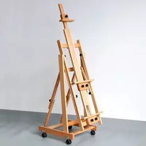 대형 이동식 전문가용 툴박스 미술 이젤 원목 휴대용 정리함