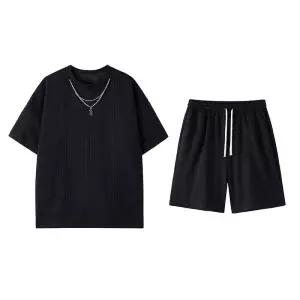 썬더볼츠 남성용 남사친 여름 캐주얼 투피스 트레이닝복 반팔세트 세트 빅사이즈 반팔 티 KKE2