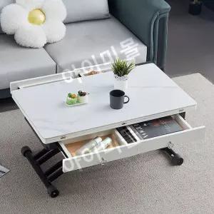 거실 리프팅 테이블 높이 좌식 거실테이블 확장형 원목 소파