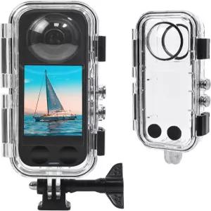 Insta 360 X3용 FitStill 40M/131FT 방수 케이스 X3 액션 카메라 액세서리 키트용 유리가 적은 보호용 수중