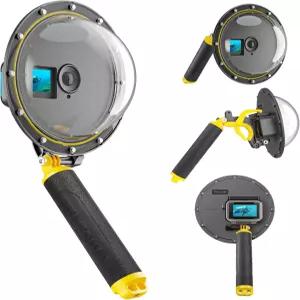 DJI 액션 5 프로 4 3 카메라용 TELESIN 방수 돔 포트 수중 하우징 케이스 플로팅 핸들 그립 손목 스트랩