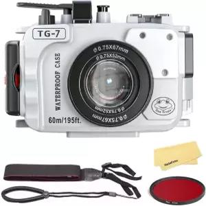 SeaFrogs 터프 TG7 60m/195피트 전문 수중 카메라 스쿠버 케이스 방수 다이빙 하우징 for Om System