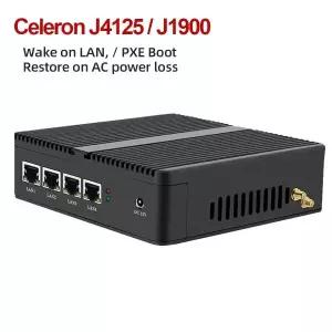 방화벽 라우터 pFsense 팬리스 미니 PC 셀러론 J1900 J4125 4 코어 LAN 기가비트 Windows 10 Linux Openwrt