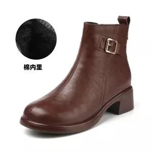 올요아 여성 빈티지 가을 캐주얼 지퍼 키작녀 워커힐 라이더 버클 워커 부츠 앵글 소가죽 진가죽 꾹3