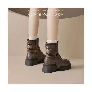 올요아 여사친 브라운 워커 바지통더미 통굽 키작녀 옥스퍼드 앵클부츠 워커힐 봄가을 꾹3