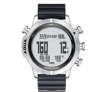 노스 엣지 디지털 다이빙 시계 - 남성용 다이빙 컴퓨터 시계 스쿠버 다이빙 시계 - 컴퍼스 고도계 기압계 만보계가 포함된 남성용 손목 시계(모델: 아쿠아)