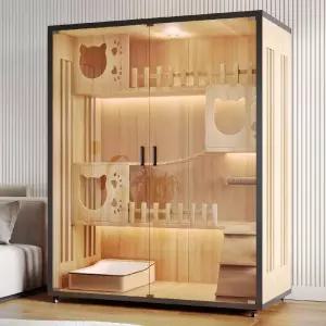 고양이 실내 캣타워 케이지 숨 하우스 럭셔리 냥이 우드