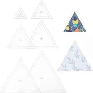 BENECREAT 6Pcs 프리 모션 트라이앵글 퀼팅 템플릿 세트 기계용 아크릴 투명 자 셔츠에 DIY 디자인