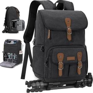 DSLR/SLR 미러리스 15.6인치 사진작가용 레이즈모어 카메라 백팩 삼각대 홀더 및 레인 커버가 있는 방지
