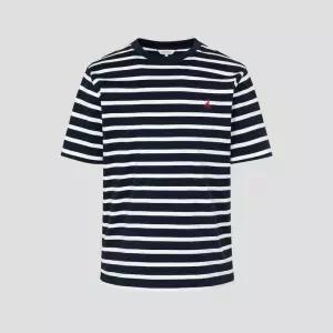 [백화점 정품] 빈폴 멘 싱글 스트라이프 반소매 티셔츠 - 네이비 BC6242C30R