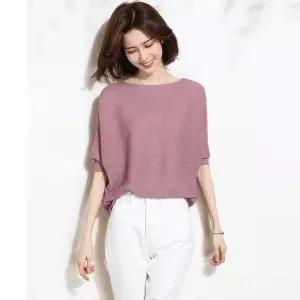 픽호샵 여친 블라우스 루즈핏 가오리핏 니트티셔츠 얇은 하복 빅사이즈 보트넥 쿨링 겉옷 롱루즈핏티 키작녀 꾹1