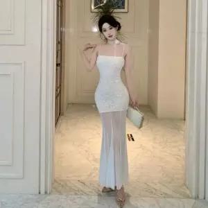 스파이더맨 원피스 스커트 여자 여름 머메이드 끈 레이스 패치 OPH2