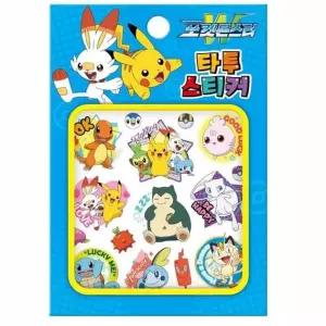 포켓몬W 타투스티커 4P 유아 스티커놀이 판박이 데코