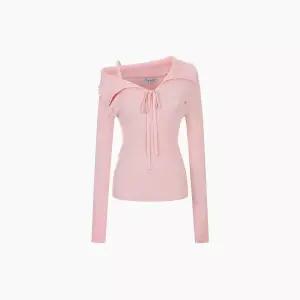 [AK분당점] [에고이스트] [BLUE LABEL] 빅 카라 언발 니트 탑  ES2OKL05