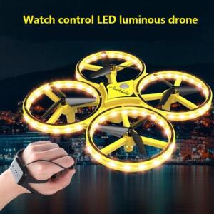 제스처 플라잉 미니 드론 RC 드론 시계 dron 대화 형 유도 RC 쿼드 콥터 지능형 시계 원격 제어 LED 라이트