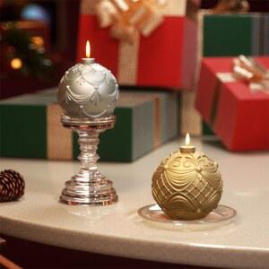 호환 니콜 크리스마스 Bauble 빛 실리콘 금형 라운드 공 크리스마스 양식 양초 크리스마스 장식 양초 만들기 용품