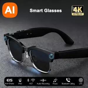 4K HD AI 스마트 안경 800만 화소 다기능 카메라 블루투스 통화 음성 비서 음악 플레이어 번역기