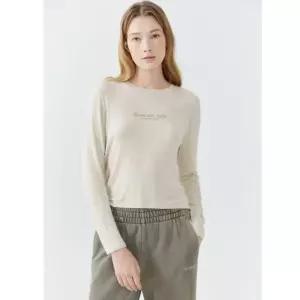 [백화점 정품] 26년SALE 게스 GUESS 여성 소매 디테일 긴팔티 YO3K2414