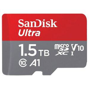 1.5TB 울트라 마이크로SDXC UHS-I 메모리 카드(어댑터 포함) - 최대 150MB/s C10 U1 풀 HD A1 MicroSD 카드 SDSQUAC-1T50-GN6MA
