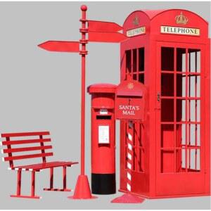 공중 전화 부스 장식품 야외 레트로 인테리어 철제