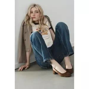 ZARA 레더 슬링백 힐 슈즈 - 브라운