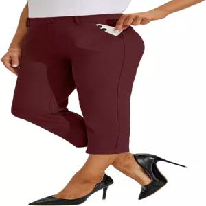 윌릿 여성 카프리 팬츠 드레스 요가 작업 슬랙스 스트레치 오피스 비즈니스 캐주얼 하이웨이스트 21