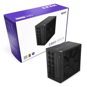 NZXT C850 골드 ATX 3.1 - 완전 모듈형 저소음 PC 게임 전원 공급 장치 850와트 80 플러스 12V-2x6 커넥터 제로 팬 모드 100% 일본식 커패시터 블랙