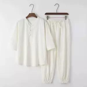 법복 스님 복장 긴바지 상하의 흰색 생활 세트 불교