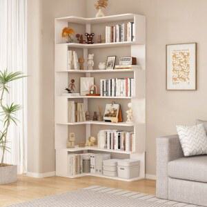 원목 코너책장 모서리 틈새 서재 거실 선반 책장