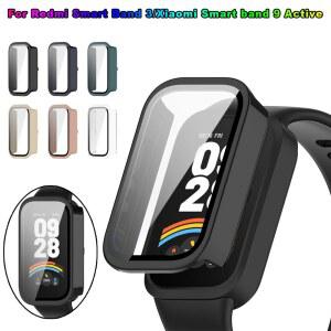 호환 Band 9 용 하드 PC 케이스 유리 Redmi Band 3 Miband 9 Active 용 액티브 스마트 시계 밴드 화면 보호기 범퍼