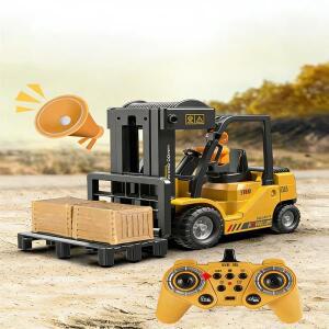 1:64 풀 프로포션 합금 RC 지게차  전기 공학 자동차 모델 미니 원격 제어 자동차 소년 용