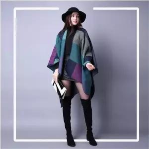 [하프클럽/]인디고마린 여성 망토 숄 오피스룩 데일리룩 망또 겨