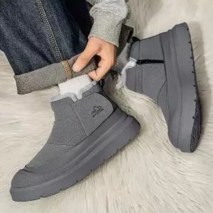 친절한탄씨 남성 겨울 패딩부츠 키높이 퍼안감 방한 기모신발 2색 패딩화 할머니털신발 털신