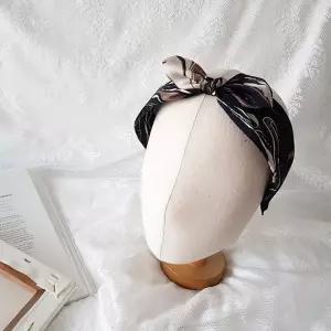 [하프클럽/]여자 세련된 마블 실켓 리본 데일리 헤어밴드
