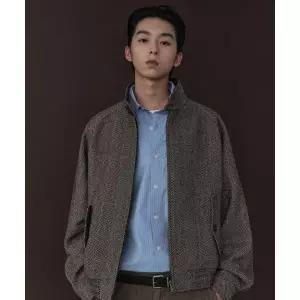 MUSINSA STANDARD 울 블렌드 헤링본 해링턴 재킷 [브라운]