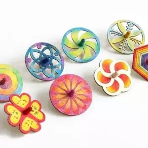 [하프클럽/브이와이]문양 나무팽이만들기 팽이심포함 색칠놀이