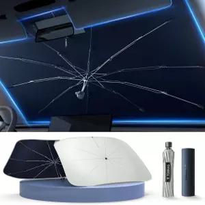 거울 지퍼 블록 자외선과 열에 가장 잘 맞는 전면 창문 커버를 위한 정리된 접이식 그늘이 있는 TORAS