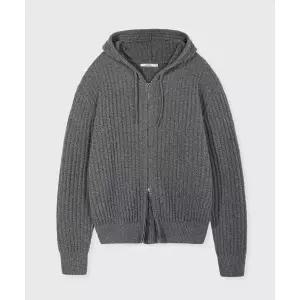 키뮤어 KIIMUIR 벌키 텍스쳐 니트 후드집업_다크 그레이 KBDFUKC003CH 142799