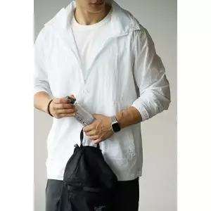 남성 아웃도어 봄여름 야상사파리 점퍼 스포츠 경량화 후드 햇츄온 바람막이 UPF50+ OP2