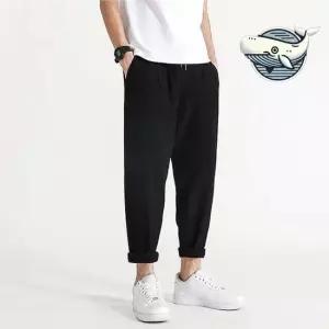 오너클랜 편안한 남성용 9부 배기팬츠 슬랙스 허리밴딩 린넨 배기팬츠 허리밴딩 일자팬츠 바지