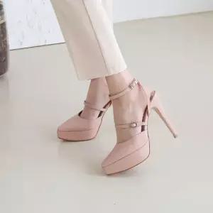 여성 스트랩 하이힐 앵클 스트랩 통굽 데일리슈즈 스트랩힐 플랫폼하이힐 스퀘어토구두