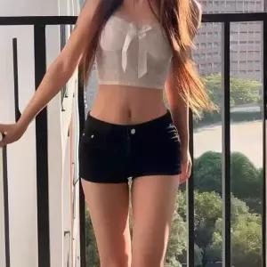 EAMT 팬츠 검정 청 여름 여사친 로우웨이스트 스키니핏 청반바지 스판 핫 YJ2