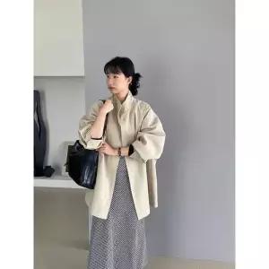 EAMT 하프 캐주얼 여성코트 루즈핏 상의 가을카고풍 코트 차이나 YJ3