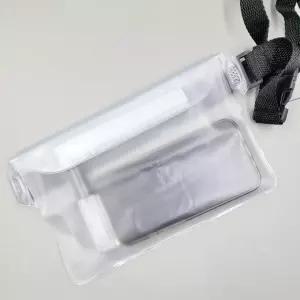 힙색 슬링백 남성 방수 보조가방 화이트 투명 스마트폰 수납 허리쌕 물놀이