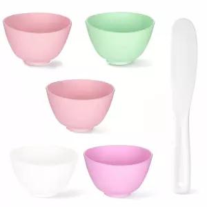 실리콘 페이셜 마스크 믹싱 볼 세트 5개 1개 다색 재사용 가능한 에스테틱 기타 스킨케어 제품