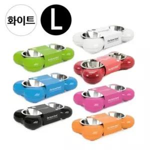[반려] 뼈다귀 강아지 식기 hing 화이트 L 패션쌍식기