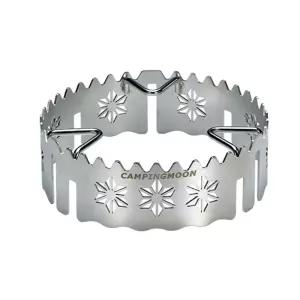 캠핑문 야외 스토브 원형 눈꽃 스텐 바람막이 블럭